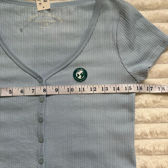 Aeropostale The OG Tee Collection Shrunken Tee Ribbed Blue Medium NWT - Picture 6 of 7